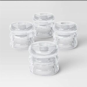 Set of Clear Glass Candle Holders